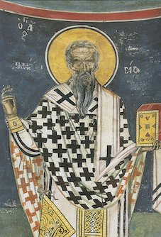 St Porphyrius of Gaza. Icon from Mt Athos Wiki Image