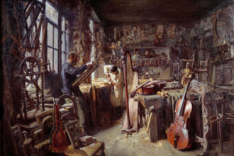 A Restorer in His Workshop Full of Instruments, by Claude Firmin © Museum Carvet, Avignon, France