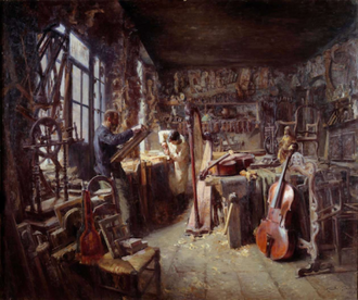 A Restorer in His Workshop Full of Instruments, by Claude Firmin © Museum Carvet, Avignon, France