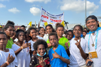 Young people during meeting with Pope in Port Moresby's Sir John Guise Stadium - Vatican Media