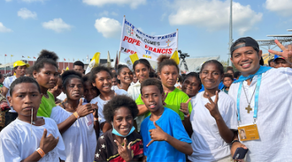 Young people during meeting with Pope in Port Moresby's Sir John Guise Stadium - Vatican Media