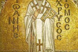 St John Chrysostom mosaic 9th century © Hagia Sophia, Wikimedia Commons