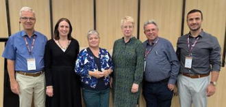 Left to right: Johannes Oeldemann, Sara Gehlin, Angela Berlis, Myriam Wijlens, Stephen Brown, Andrej Jeftić. Photo: Andrej Jeftić/WCC