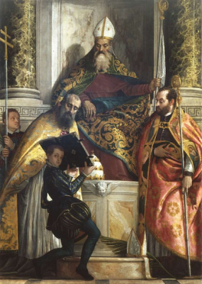 Saint Anthony the Abbot with St Cornelius and St Cyprian by Paolo Caliari, known as Paolo Veronese © Pinacoteca di Brera, Italy