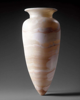 Egyptian high shouldered ointment jar, Old Kingdom 2500-2400 BC alabaster © Metropolitan Museum of Art, New York