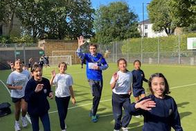 Pupils race ahead of Mayor Rigby