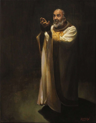 Saint Padre Pio, by John McCoy, 2017 © John McCoy Art, all rights reserved