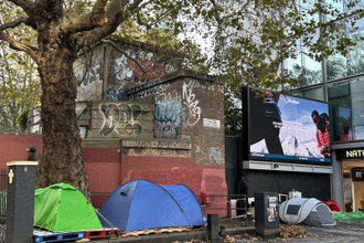 Destitute, homeless asylum seekers camped in central London - November 2023.  Image: ICN/JS