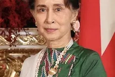 Aung San Suu Kyi, at Enthronement of Emperor Naruhito, Japan  2019. Wiki image