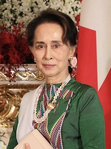 Aung San Suu Kyi, at Enthronement of Emperor Naruhito, Japan  2019. Wiki image