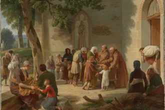 Vicelin distributing Bread among the Poor, by Christoffer Eckersberg © National Museum, Oslo