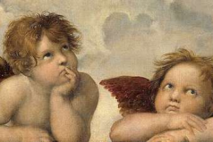 The Sistine Madonna, detail, Two Winged Putti, by Raphael © Gemäldegalerie Alte Meister, Dresden