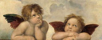 The Sistine Madonna, detail, Two Winged Putti, by Raphael © Gemäldegalerie Alte Meister, Dresden