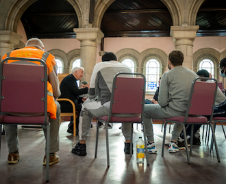 Cardinal Vincent on a recent prison visit