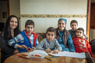 Sister Jovanna with family in Lebanon