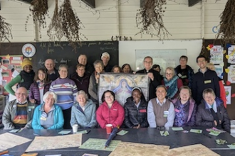 Laudato Si' Animators with Bishop John Arnold during visit to the Laudato Si Centre