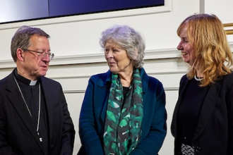 The three speakers L-R: Bishop Sherrington, Baroness Hollins, Maggie Doherty