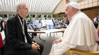 Bishop Hudson with Pope Francis