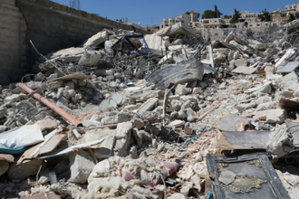 Rubble of a demolished Palestinian home in Tuqu', Bethlehem governorate, 2024. Photo: S Gebauer/WCC 22.10.2024