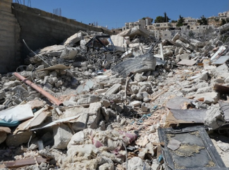 Rubble of a demolished Palestinian home in Tuqu', Bethlehem governorate, 2024. Photo: S Gebauer/WCC 22.10.2024