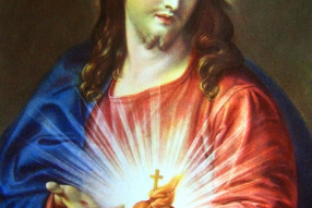 Sacred Heart of Jesus, by Pompeo Batoni,1767. Church of the Gesù, Rome. Wiki image by Lloydbaltazar