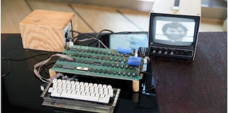 Apple-1 computer, Designed and hand-built by Steve Wozniak and Steve Jobs,1976 © Bonhams New York 22 October 2024, sold for $905,000