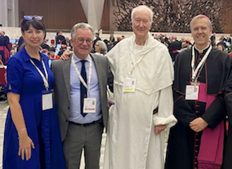 l-r: Dr Anna Rowlands, Austen Ivereigh, Fr Timothy Radcliffe and Bishop Nicholas Hudson