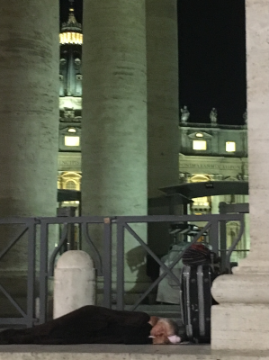 Homeless woman sleeping in St Peters Square. Image ICN/JS