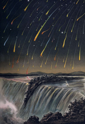 Leonid Meteor Storm, by Edmund Weiss, 1833 from 'Bilderatlas der Sternenwelt'  © Wikicommons