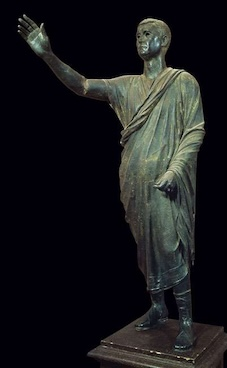 The Orator, Roman bronze sculpture, 110-90 BCE © National Archaeological Museum, Florence