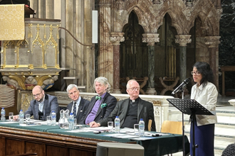 Dr Matthew Doré, Prof Julian Hughes, Prof David Albert Jones, Fr Chris Vipers and Dr Karen Luis