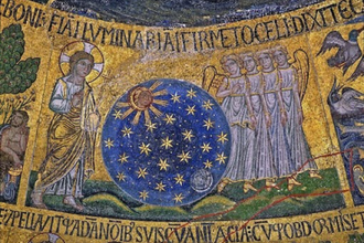 Day 4 of Creation, The Creation of Sun, Moon and stars San Marco, Venice,1215-1235 © Christian Art