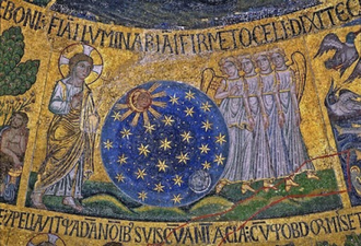 Day 4 of Creation, The Creation of Sun, Moon and stars San Marco, Venice,1215-1235 © Christian Art