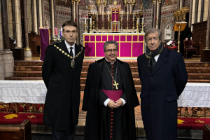 Westminster Mayor Rigby with Papal Nuncio, Archbishop Buendía, and José María Robles Fraga from Spanish Embassy