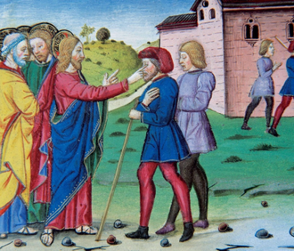 Jesus healing two blind men, Cristoforo de Predis,1476 © Royal Library, Turin