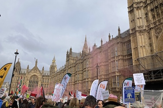 Jewish Bloc outside Parliament. Image ICAHD