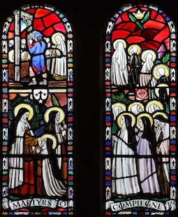 Martyrs of Compiègne, Our Lady of Mount Carmel Church, Quidenham, Norfolk.  Wiki Image by John Salmon