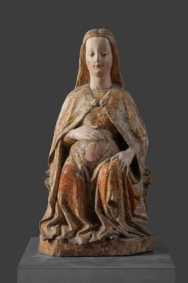 Seated Expectant Virgin Mary (Maria Gravida), Anonymous sculptor, Bohemia, 1430-1440 © National Gallery, Prague