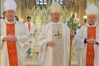 Bishop Router, Archbishop Martin, Archbishop Mariano Montemayor, at the special Mass in St Patrick's Cathedral, Armagh. Image: CCO