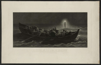 A night on the Sea of Galilee, after painting by Charles Jalabert, engraved by Emily Sartain, Philadelphia, 1920 © Alamy