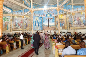 Ordination of priests in new cathedral funded by ACN in Maroua, Cameroon. © ACN