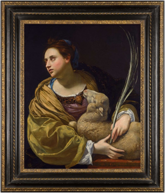 Saint Agnes, by Simon Vouet, 1626 © Sotheby's London, 8 December 2021, lot 16, sold £378,000