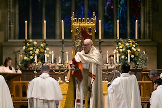 The Archbishop in prayer.Image: Mazur/CBCEW