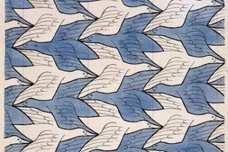 Two Birds, by Maurits Cornelis Escher, 1930,  Oil, pastel and gouache on paper  © WikiArt