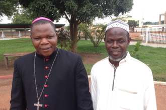 Cardinal Nzapalainga and the late Imam Oumar Kobine Layama, during 2014 meeting  © ACN