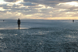 Another Place,  Sculpture installation by Antony Gormley1997,  Cast Iron  © Wikipedia