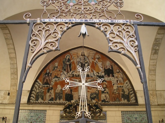 Entrance to the 12th century Saint James Armenian Cathedral, Jerusalem - Wiki Image