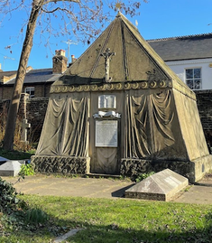 The Burton Mausoleum designed in the style of the  tent the Burtons used on their travels