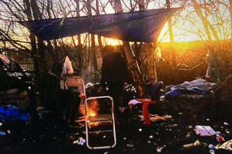 Makeshift camp kitchen - Image: Alex Holmes