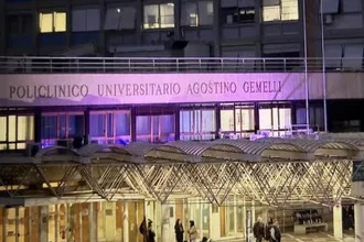 Gemelli Hospital at night